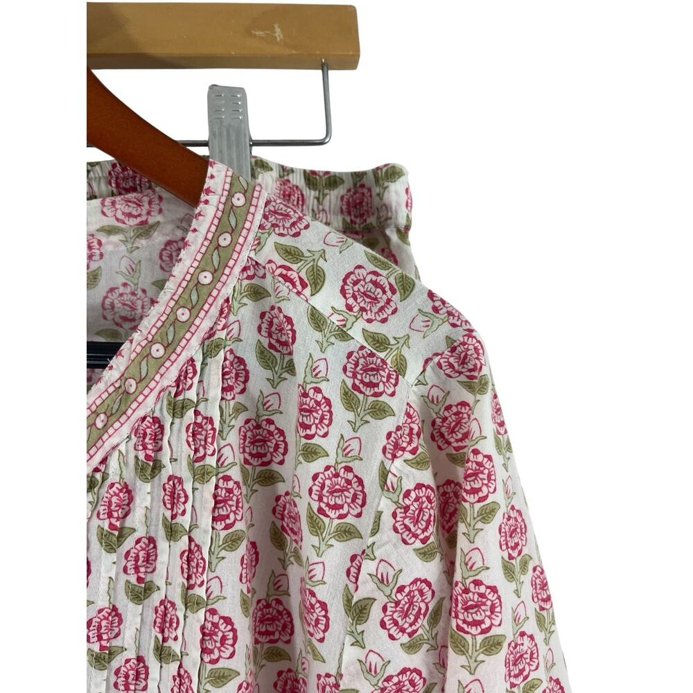 Ella Simone Floral Pajamas Set 1x Moroccan Rose Capri Women’s Cotton Pink Green - Picture 5 of 12